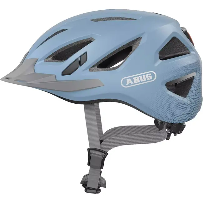 ABUS Fietshelm met LED-licht - Glacier Blue - Maat M (52-58 cm) - Veilig en comfortabel ontwerp