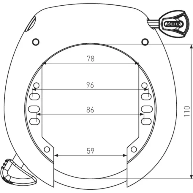 ABUS Fietsslot met plug-in functie - zwart - ART2 beveiliging - geschikt voor Bosch downtube