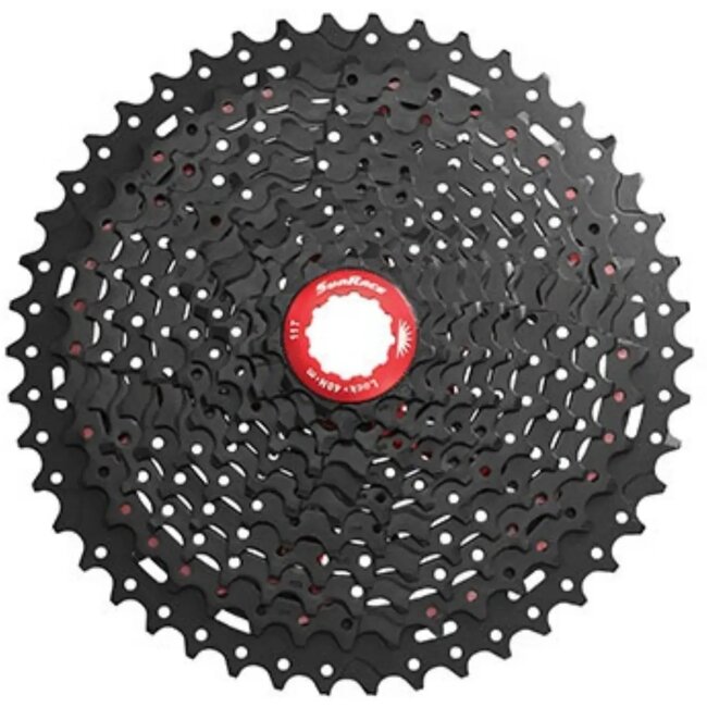 Sunrace 11-speed cassette - breed bereik 11-46T - geschikt voor gravel en stadsfietsen - duurzaam staal en aluminium - zilverkleurig