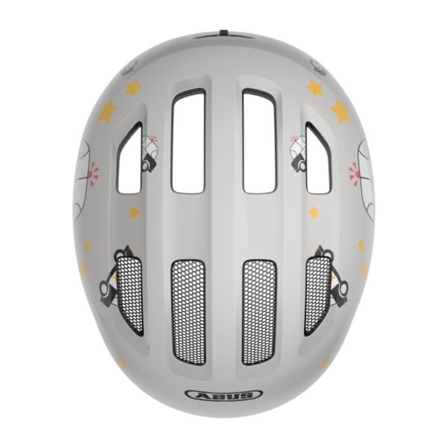 Abus Smiley 3.0 kinderhelm grijs M 50–55 cm met politieauto’s
