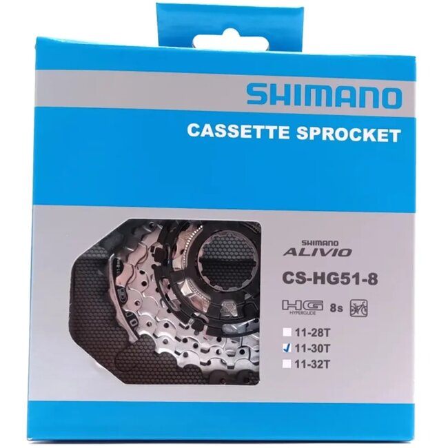 Shimano 8-speed cassette - Hyper Glide - 11-30T - zilver - 285 gram