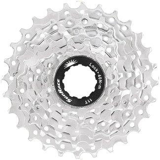 Sunrace 9-speed cassette - veelzijdige vertanding - nikkelafwerking - lichtgewicht - zilver