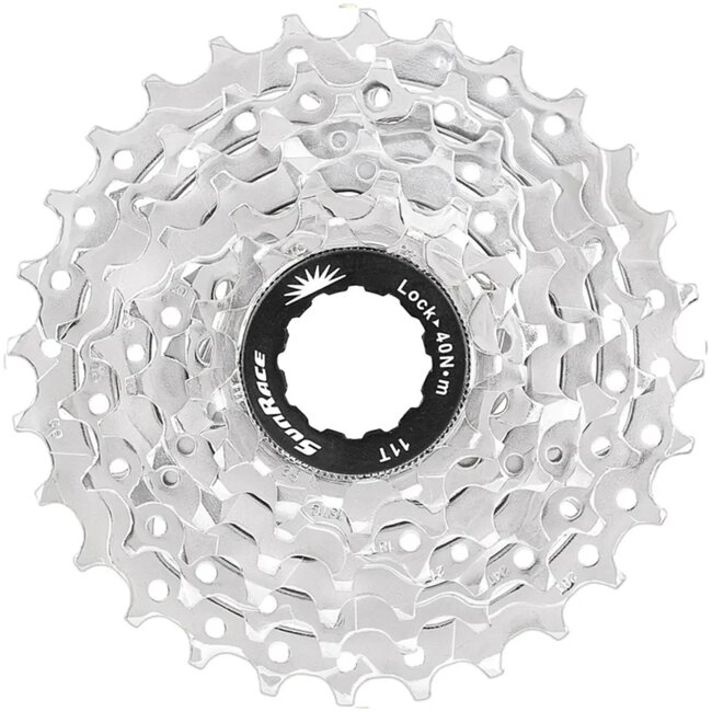 Sunrace 9-speed cassette - veelzijdige vertanding - nikkelafwerking - lichtgewicht - zilver