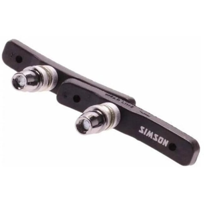 Simson Asymmetrische V-brake remblokken - 72 mm - Set van 25 paar - Zachte compound voor maximale remkracht