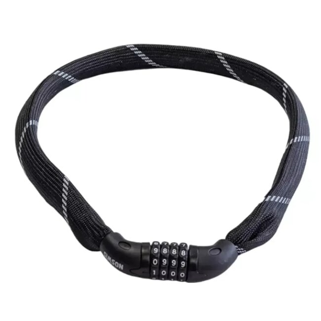 Simson Cijferslot met persoonlijke code - Compact en lichtgewicht - Verstelbare lengte 150-180 cm - 6 mm dikte