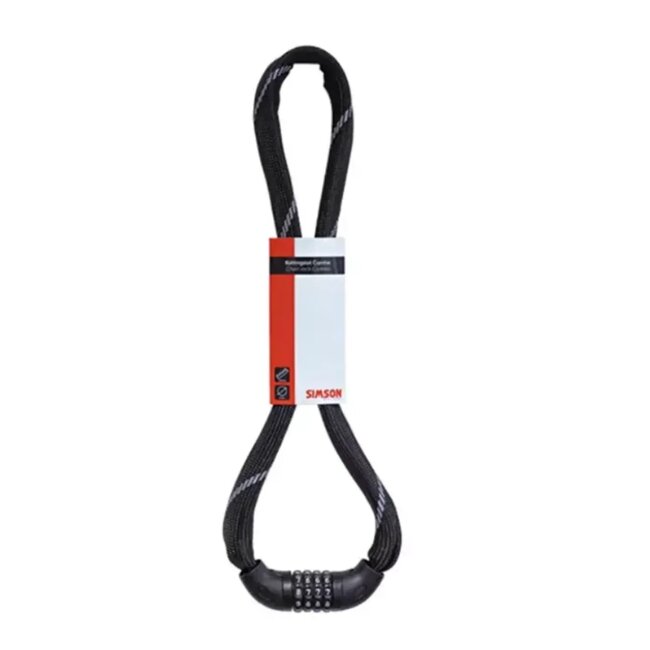 Simson Cijferslot met persoonlijke code - Compact en lichtgewicht - Verstelbare lengte 150-180 cm - 6 mm dikte