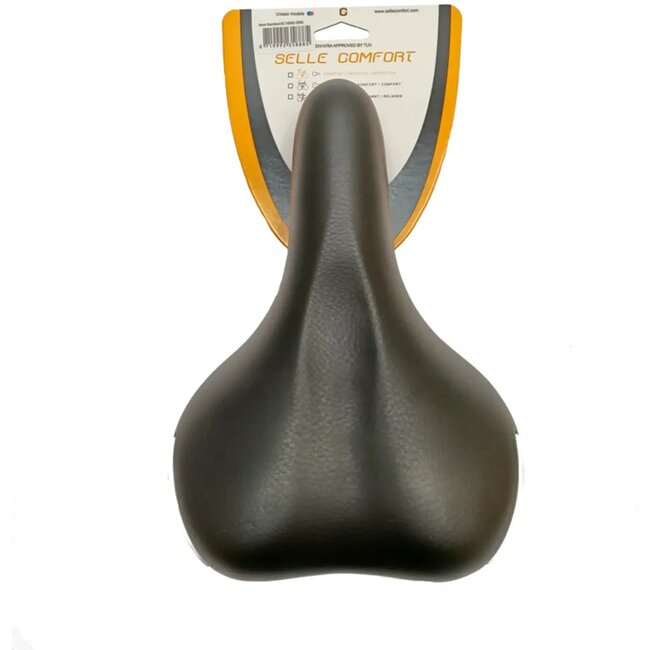 Selle Comfort Comfortabel fietszadel - Gelvulling - Waterdicht - Zwart met witte accenten