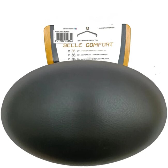 Selle Comfort Comfortabel fietszadel - Staalconstructie - Klassiek ontwerp - Zwart - Zonder strop