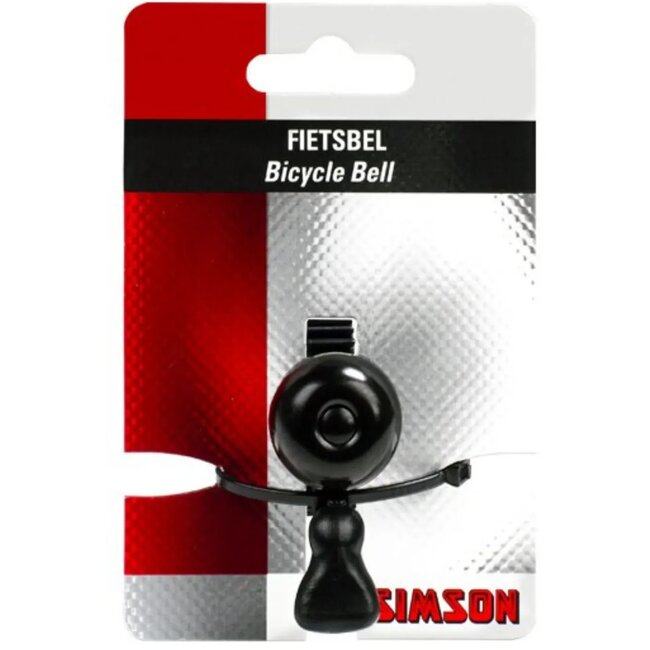 Simson Compacte fietsbel - 23mm - elastische bevestiging - zwart - veelzijdige montage