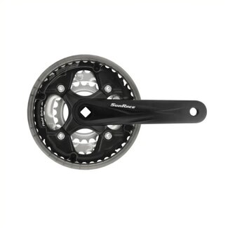 Sunrace Crankstel - Drie Kettingbladen - Aluminium/Staal - 170 mm - Zwart/Zilver