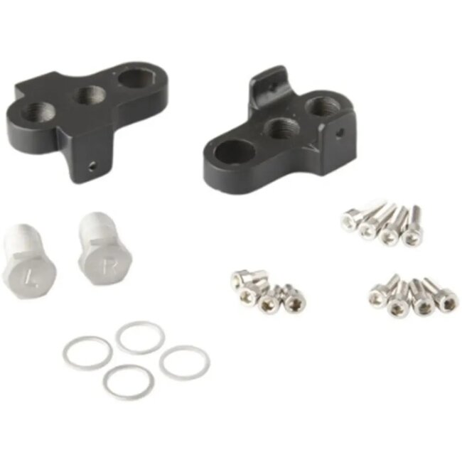 Mirage Crankverkorter aluminium T6 - verstelbaar - zwart - inclusief RVS bouten - set van 2
