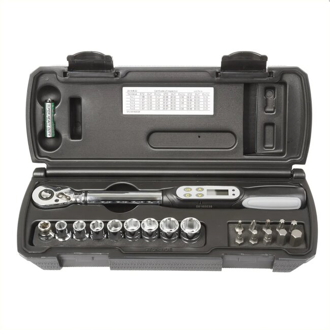 M-Wave Digitale momentsleutel - 3-60 Nm - 20-delig - Inclusief doppenset en bits - Kunststof opbergkoffer