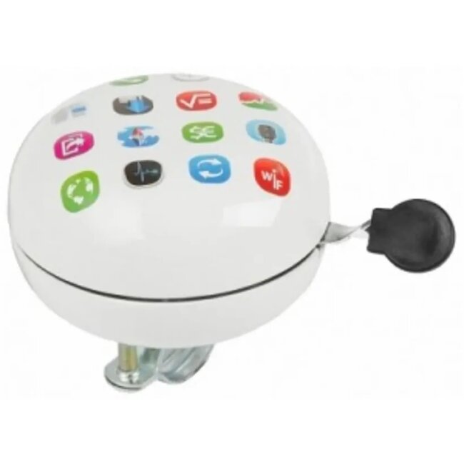 M-Wave Ding-dong fietsbel - 80 mm - Zwart met witte stippen - Twee-toon mechanisme