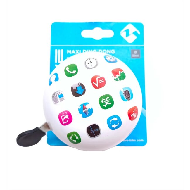 M-Wave Ding-dong fietsbel - 80 mm - Zwart met witte stippen - Twee-toon mechanisme