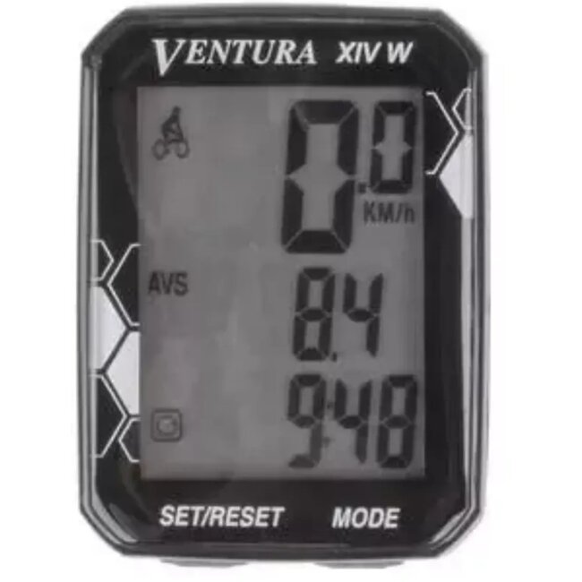 Ventura Draadloze fietscomputer - 14 functies - Zwart - Compact ontwerp