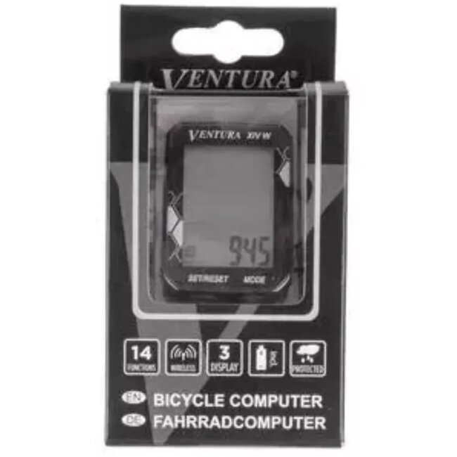 Ventura Draadloze fietscomputer - 14 functies - Zwart - Compact ontwerp