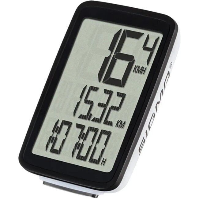 Sigma Draadloze fietscomputer - Groot display - Eenvoudige bediening - Zwart/wit - Waterdicht