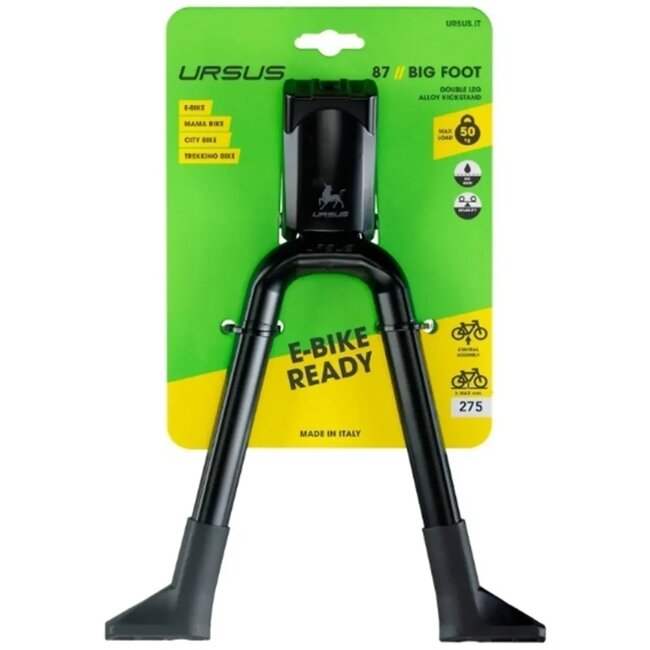 Ursus Dubbele fietsstandaard - stabiel en stevig - 275 mm - zwart