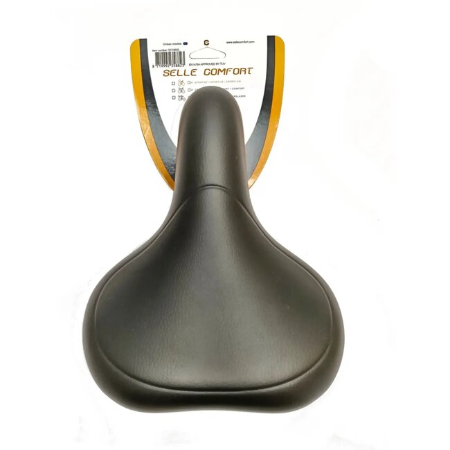 Selle Comfort E-bike zadel - zacht en comfortabel - met handgreep - zwart