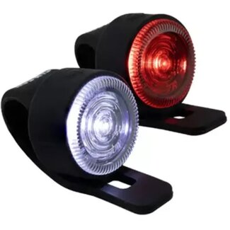 Simson Flexibele fietsverlichting - lichtgewicht - mat zwart - siliconen bevestiging - inclusief batterijen