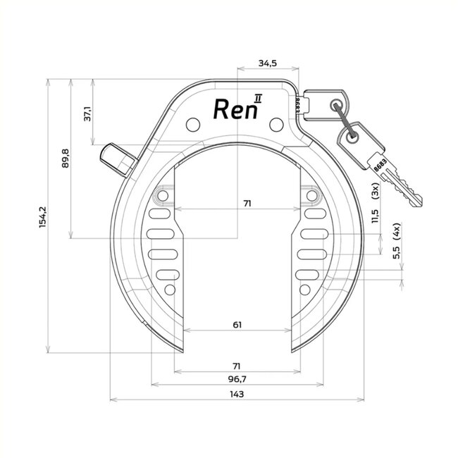 Simson Grote fietsbel met nostalgische klank - zwart - 80mm