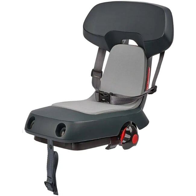 Polisport Junior fietsstoeltje - lichtgewicht - grijs - voor kinderen 22-35 kg - eenvoudig te monteren