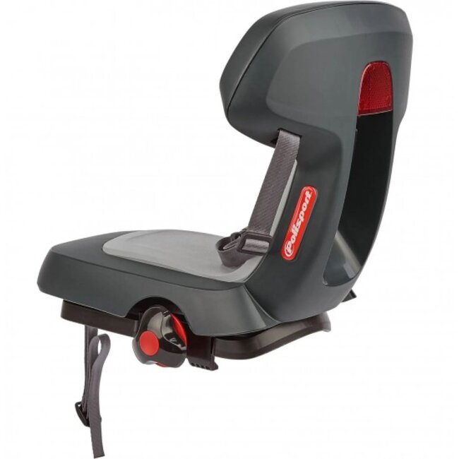 Polisport Junior fietsstoeltje - lichtgewicht - grijs - voor kinderen 22-35 kg - eenvoudig te monteren