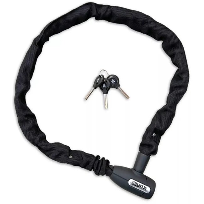 Lynx Kettingslot - Gehard Staal - Auto-click Systeem - 5.5x110 cm - Zwart - Inclusief 3 Sleutels