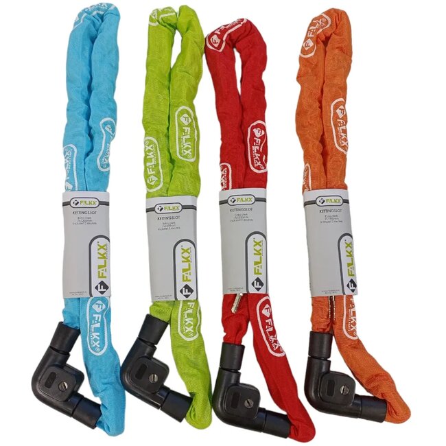 Falkx Kettingslot 7x1200mm - Imitatie staal - Assorti kleuren - Inclusief 2 sleutels