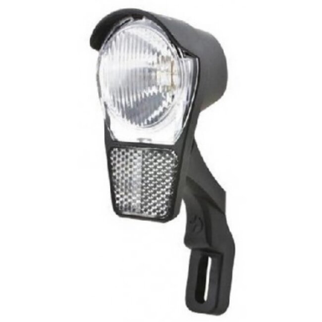 Spanninga Koplamp met geïntegreerde reflector - 4 Lux - Voor naafdynamo - Inclusief vorkbeugel en kabel - Modern ontwerp