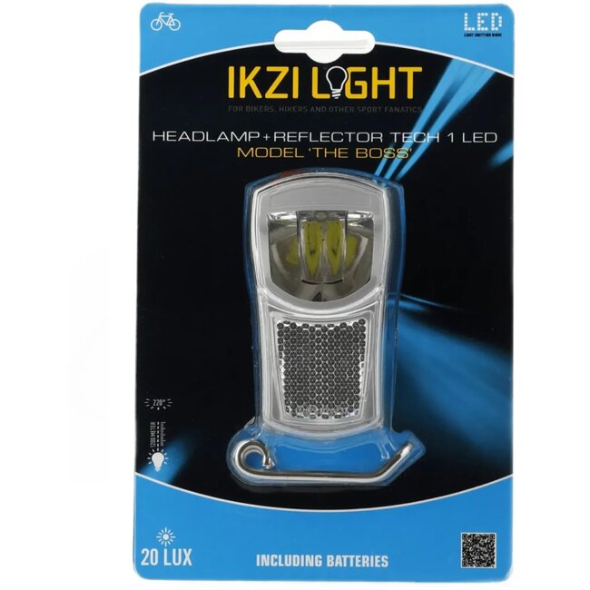 Ikzilight Koplamp met krachtige LED en reflector - 30 Lux - Zichtbaar tot 1200 meter - Voorvorkbevestiging