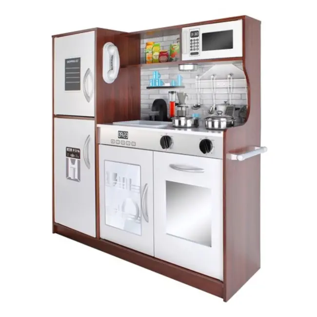 Kruzzel Houten Kinderkeuken - Licht en Geluid – Inclusief Accessoires