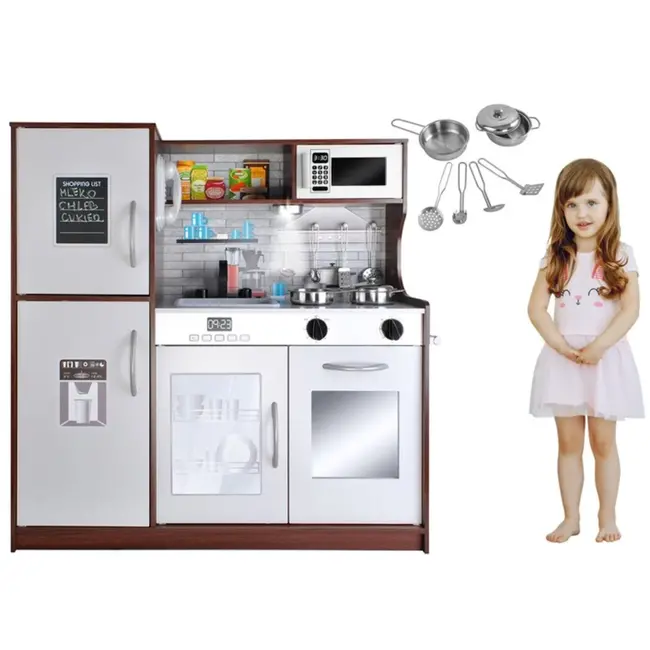 Kruzzel Houten Kinderkeuken - Licht en Geluid – Inclusief Accessoires