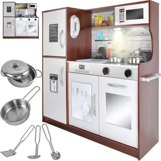 Kruzzel Houten Kinderkeuken - Licht en Geluid – Inclusief Accessoires