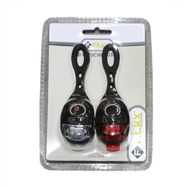 Falkx LED siliconen fietsverlichting - zwart - multifunctioneel - past op 22.2-31.8mm - incl. batterijen