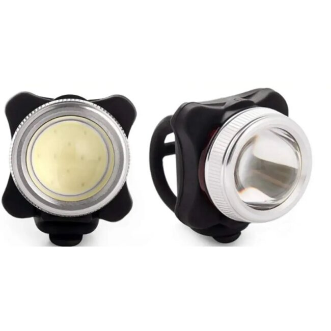 Falkx LED verlichtingsset - USB oplaadbaar - Meerdere lichtstanden - 150/40 Lumen - Veilig fietsen