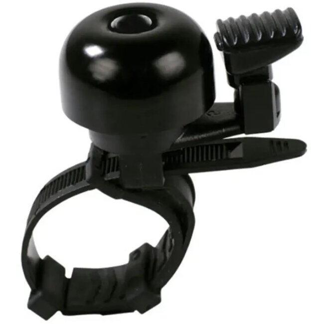 Simson Mini fietsbel - 32mm - Flexibele bevestiging - Zwart - Sportief design