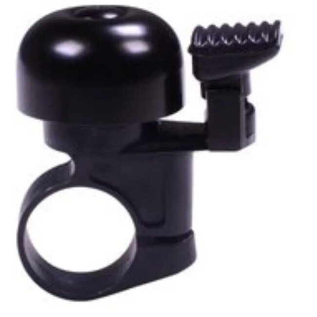 Simson Mini fietsbel - 32mm - Sportief design - Zwart - Kunststof bevestiging