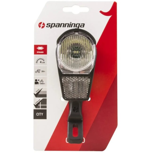Spanninga Moderne LED-koplamp - geïntegreerde reflector - batterijvoeding - veelzijdige montage - 4 Lux - inclusief batterijen