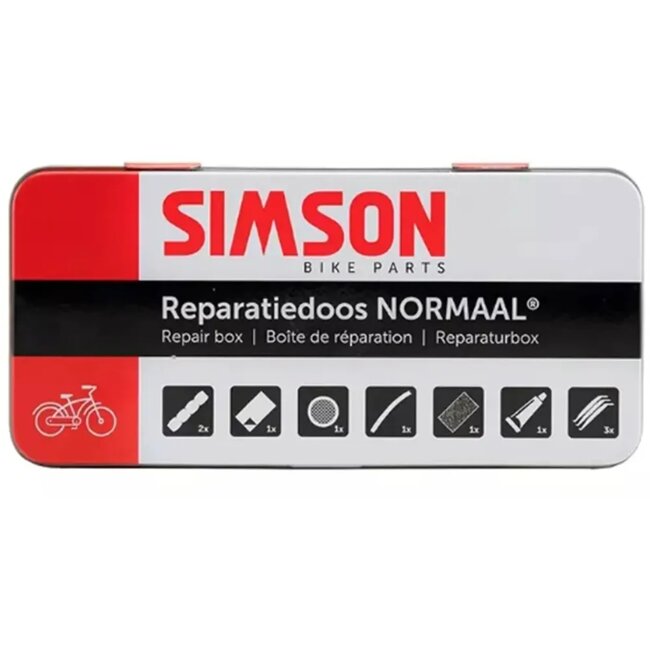 Simson Reparatiedoos fietsband - Compleet pakket voor 12 reparaties - Handig voor thuis en onderweg