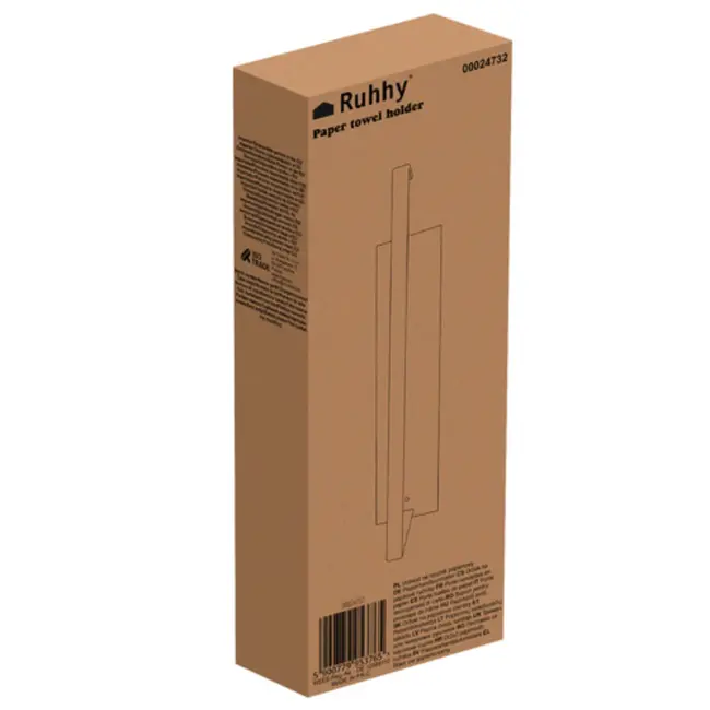 Ruhhy Zwarte Toiletrolhouder Loft-Stijl – Zonder Boren - Met Tape