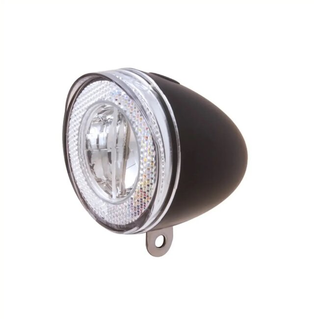 Spanninga Retro fietskoplamp - LED verlichting - Zwart - Waterbestendig - Inclusief batterijen