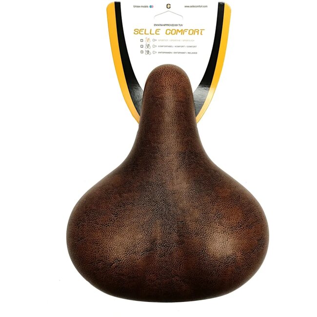 Selle Comfort Retro fietszadel - bruin - comfort en duurzaamheid - hangveren - vacuum gesealed