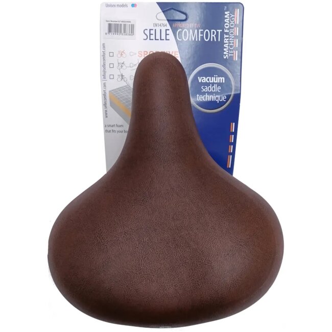 Selle Comfort Retro fietszadel - Medium - Bruin - Smart foam - Ergonomisch ontwerp