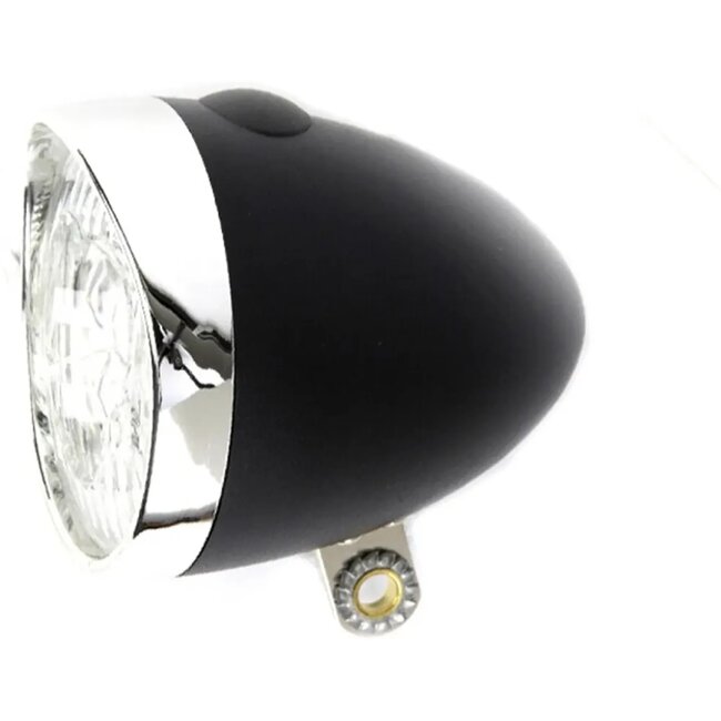 Ikzilight Retro koplamp - 3x LED - Zwart - Batterij - Zichtbaar tot 800 meter