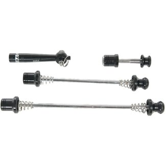 Tranzx Snelspanner set met slot - anti-diefstal - aluminium - zwart - 3-delig