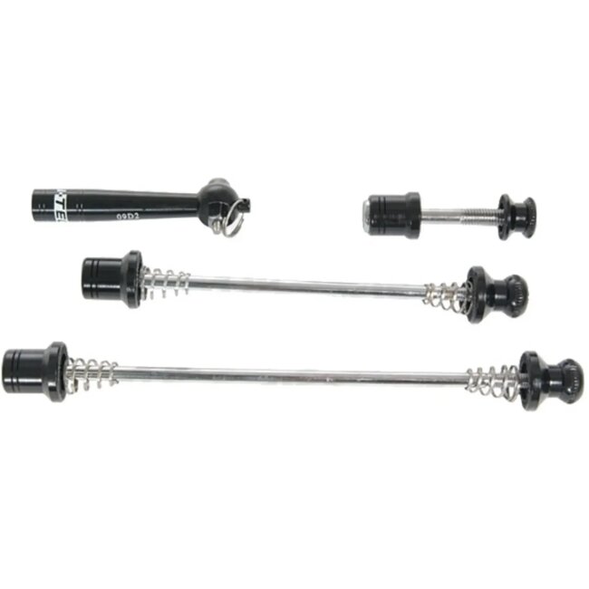 Tranzx Snelspanner set met slot - anti-diefstal - aluminium - zwart - 3-delig