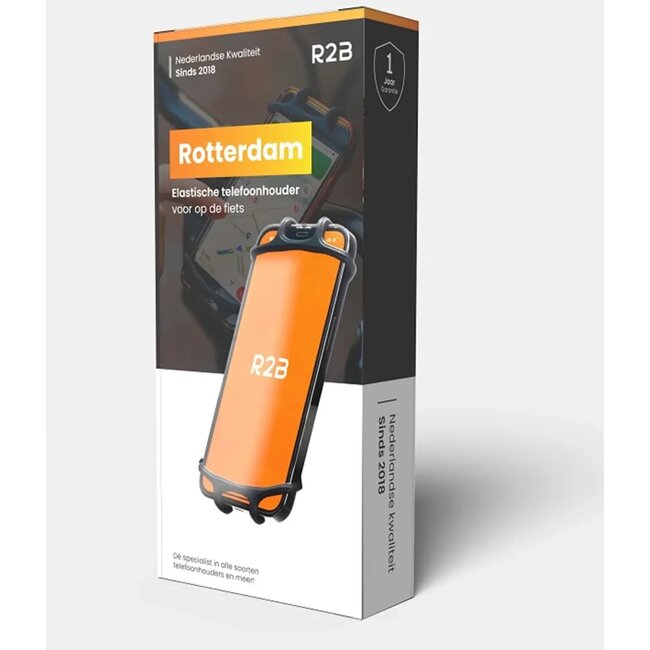 R2B Telefoonhouder - Rotterdam - Zwart - Voor 4-6,5 inch - Eenvoudige installatie