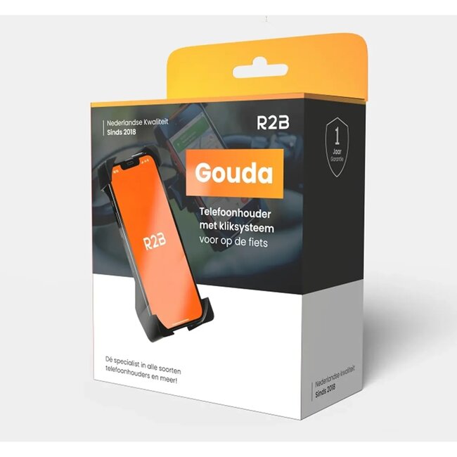 R2B Telefoonhouder - Universeel - Zwart - Voor 4-7,5 inch - Fietsmontage