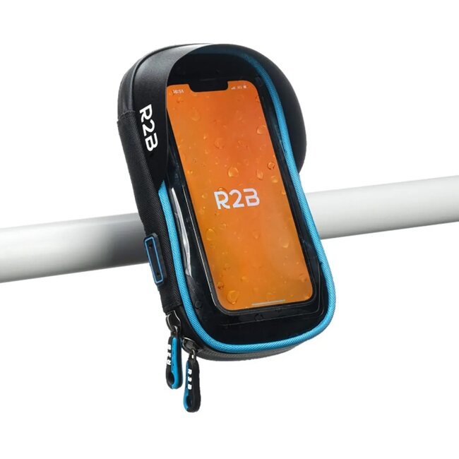 R2B Telefoonhouder - waterdicht - zwart/blauw- voor fietsen & scooters
